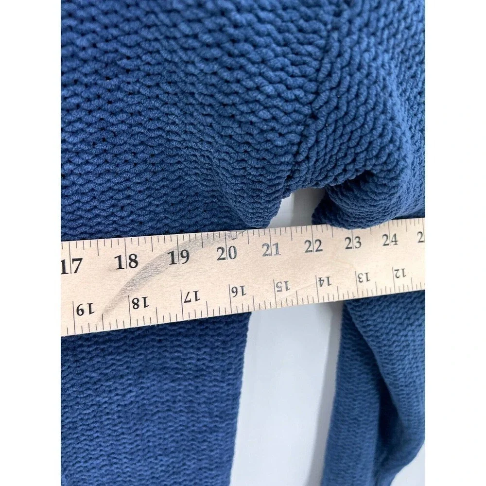 American Eagle Pullover Sweater Chunky Cable Knit Navy Blue Crew Neck Womens XS